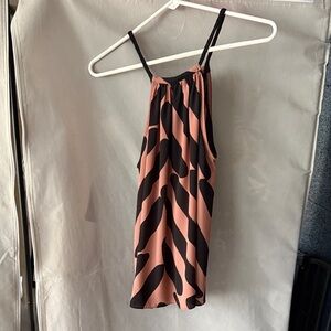 LOFT Pink and Black Striped Blouse